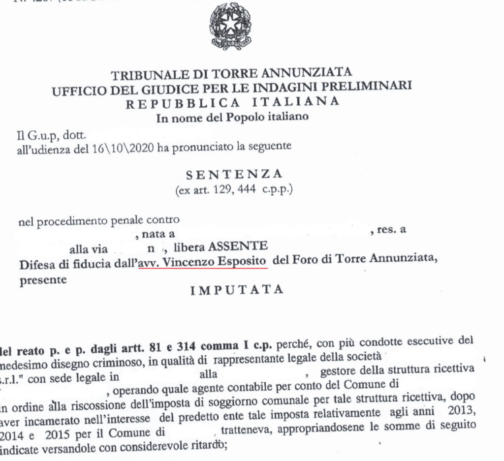 Albergatore intascava tassa di soggiorno: assolto