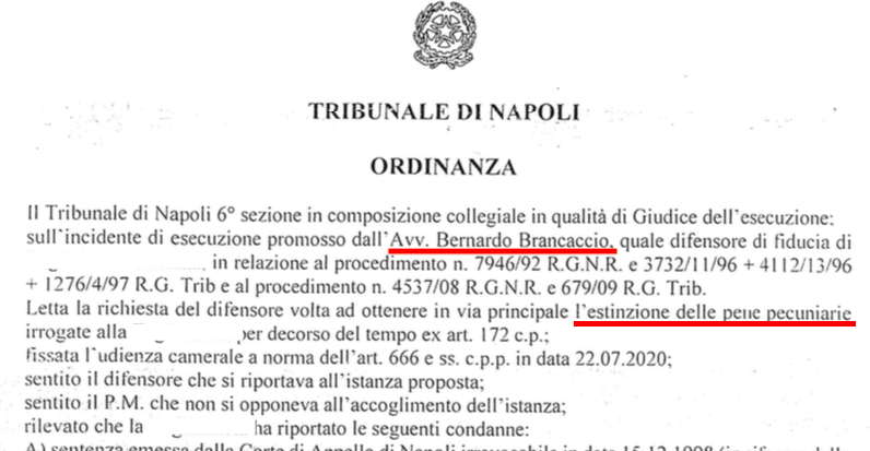Ordinanza tribunale napoli