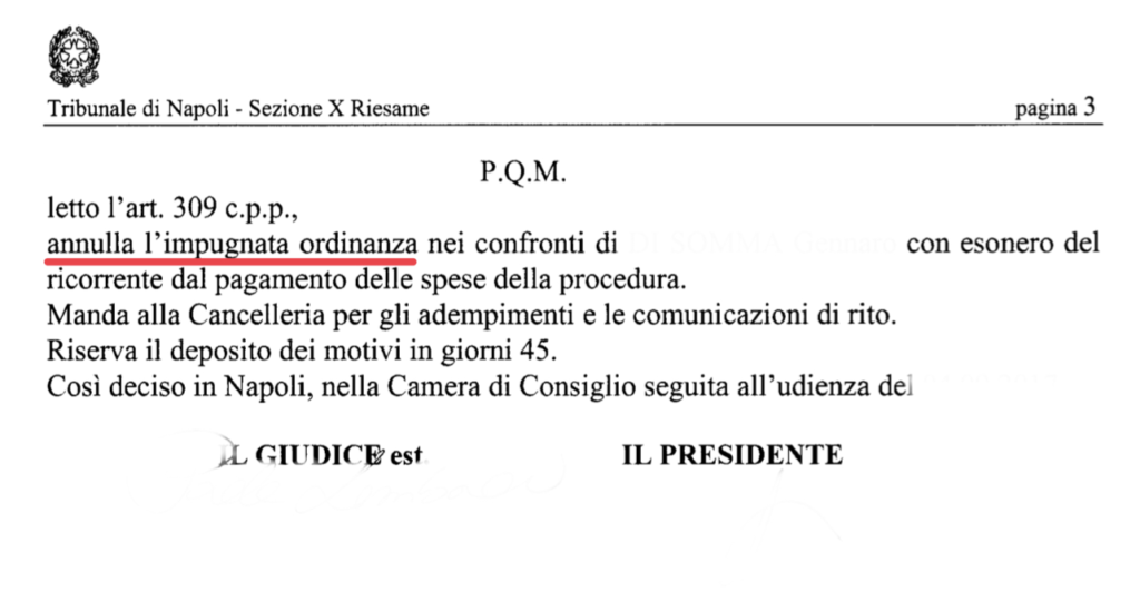 Sezione X Riesame 