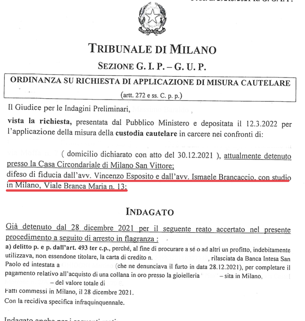Indebito utilizzo carta di credito debito