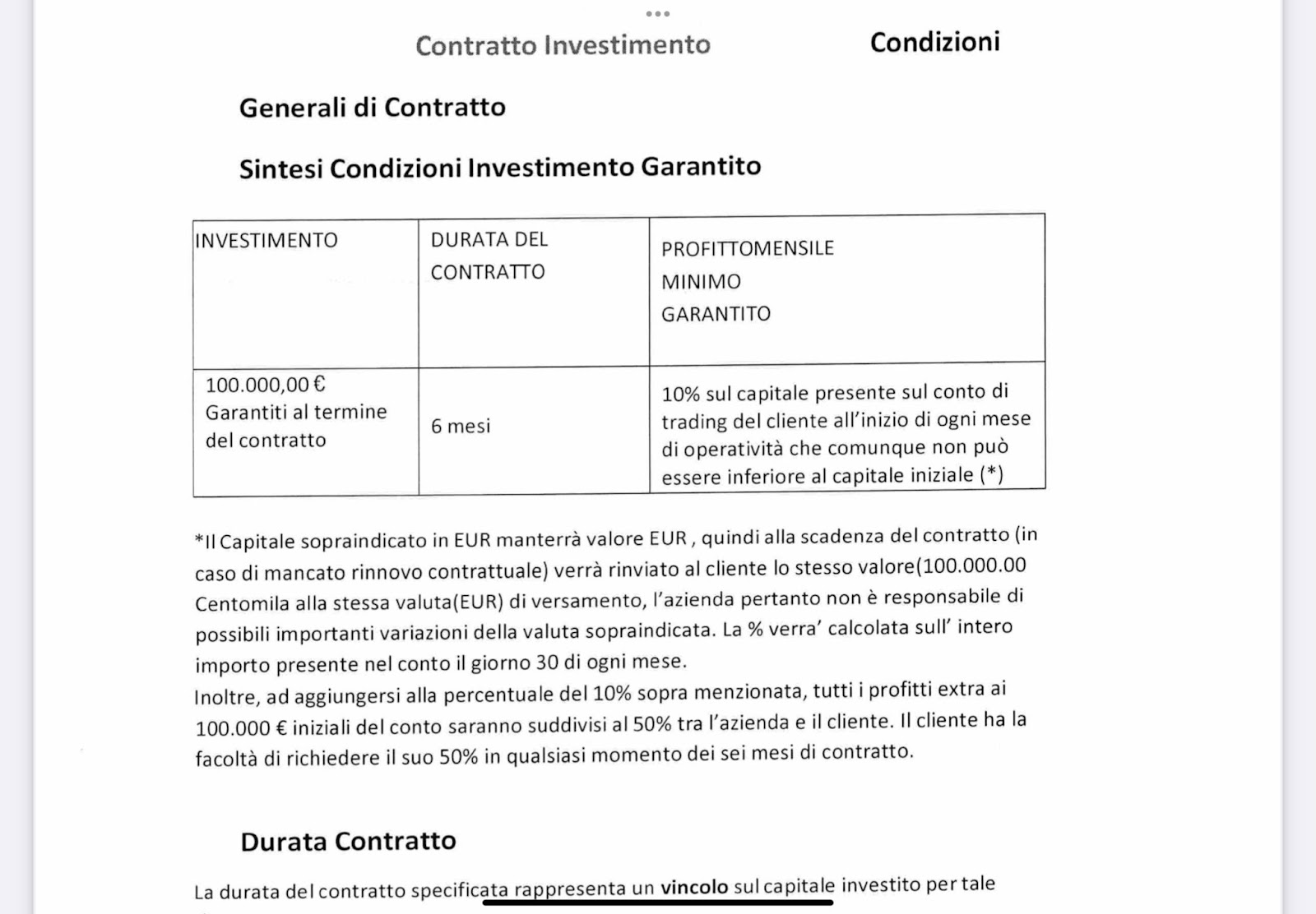 Cryptoneyx Contratto Investimento Garantito 