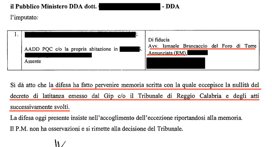nullità decreto latitanza