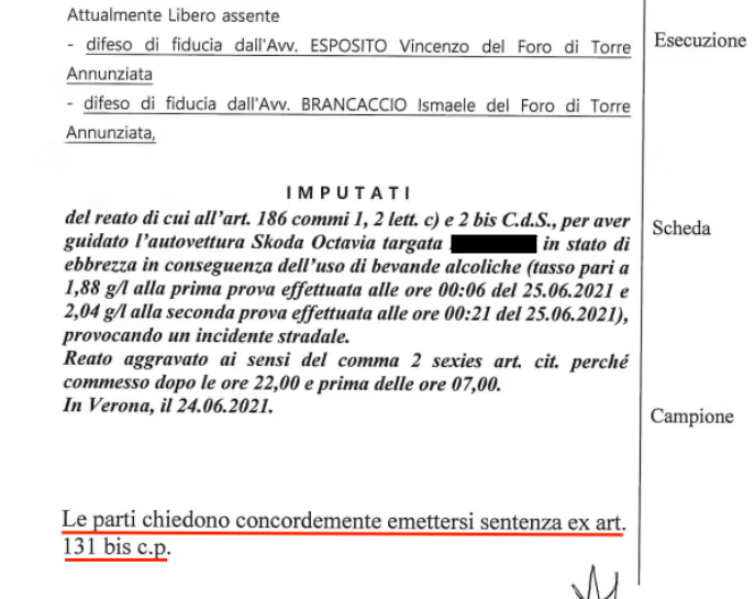 violazione Articolo 186 CDS processo
