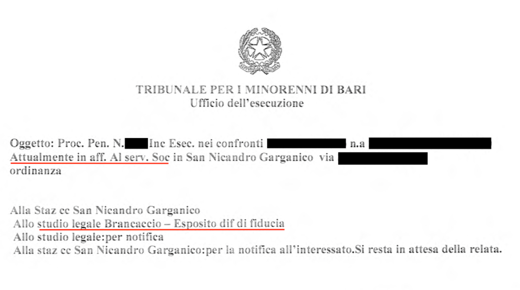 Avvocato Tribunale Minorenni Bari 