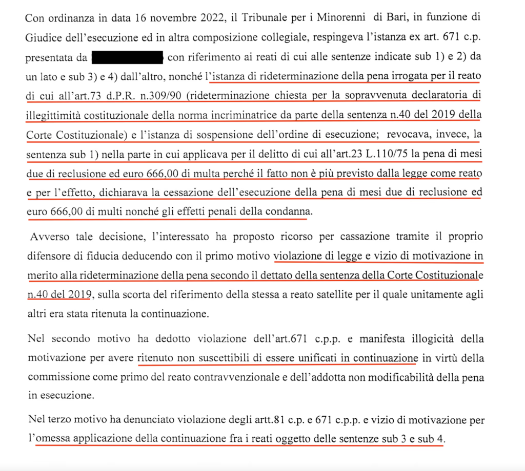 richiesta riduzione pena
