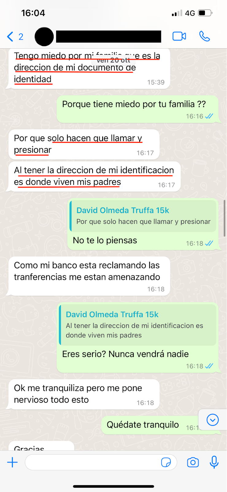 quello che il nostro assistito credeva di aver investito erano tutti i propri risparmi di un’intera vita essendo quindi caduto in uno stato di profonda disperazione anche a causa delle continue minacce che gli pervenivano dai finti broker, finendo il medesimo per temere anche per l’incolumità propria e dei propri familiari.